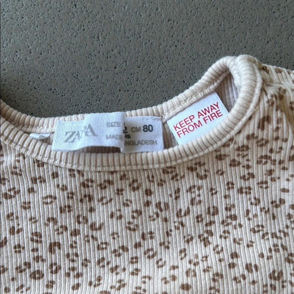 Zara Baby 4 Piece Bodysuit Bundle Ribbed Floral Neutral 9–12M